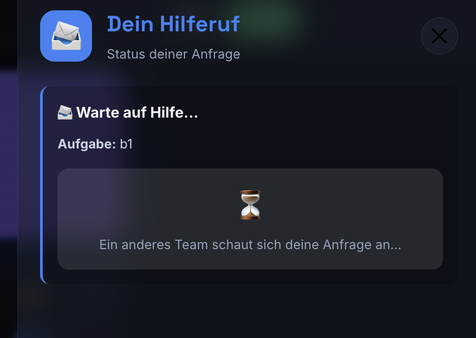 Hilferuf – Lehreransicht